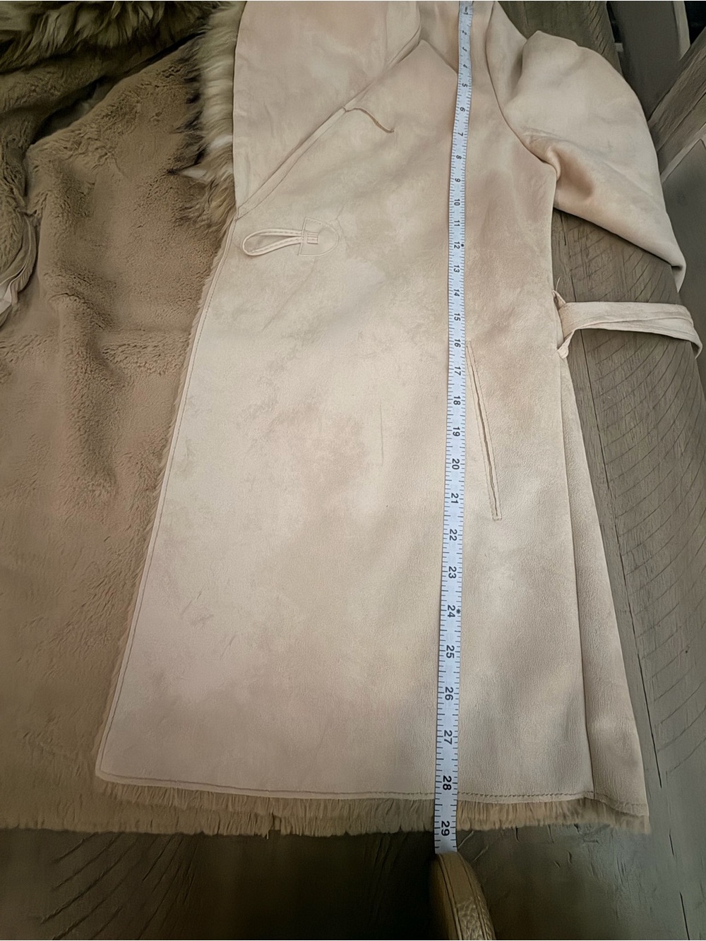 Tasha Polizzi Cream Coat with Faux Fur Trim - Picture 12 of 17